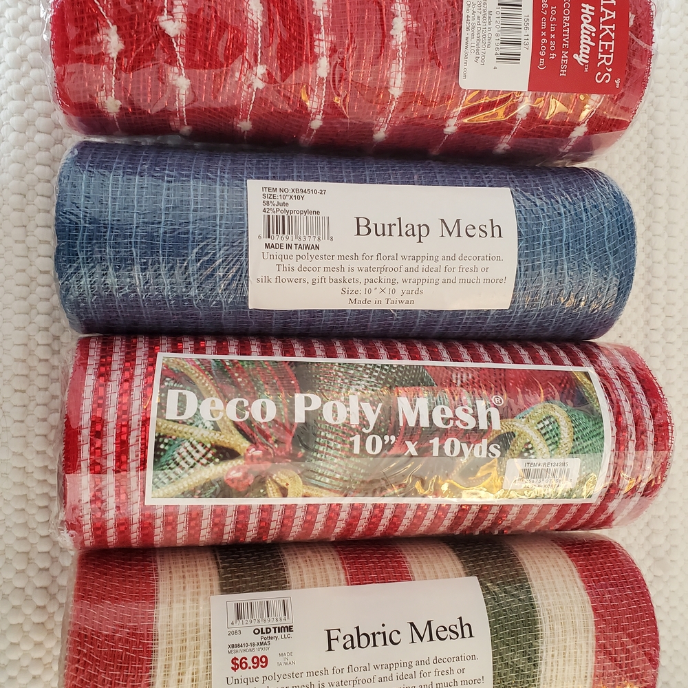 Burlap Mesh - Red and Blue